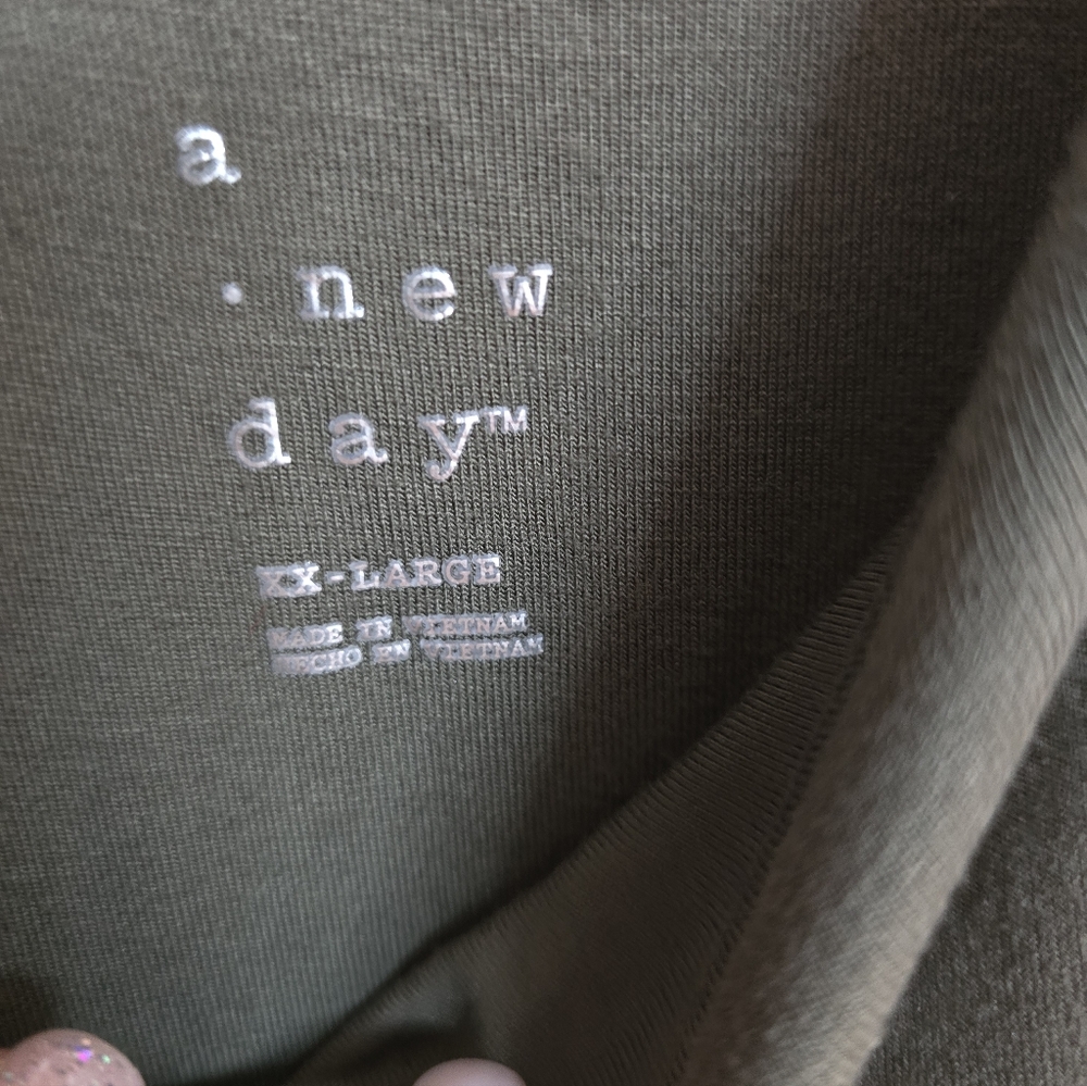 New Day Olive Green Ballet style Sleeveless Dress - Picture 2 of 3